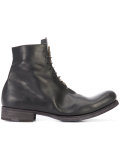distressed lace-up boots