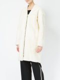 zipped fur coat