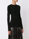 ribbed eyelet detail jumper