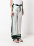 bordered pinstripe trousers