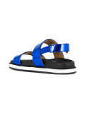 metallic flat sandals