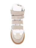 strap fastening hi-top sneakers