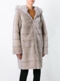 hooded fur coat