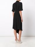 asymmetric hem gathered dress