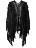 fringed loose-fit cardigan