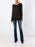 metallic v-back knitted top