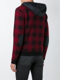 hooded checked bomber jacket