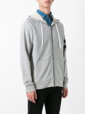 striped sleeve zip hoodie