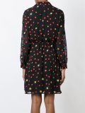 floral embellished long-sleeved dress
