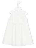 embroidered ruffled bib dress