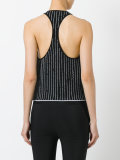 striped tied neck top 