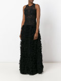 lace fringed maxi dress