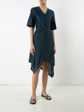 draped shirt dress