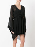 flared sleeves sheer dress