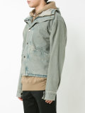cropped denim parka