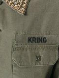 embellished collar military shirt 