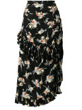 floral print asymmetric skirt 