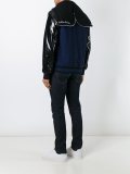 patch detailing hooded bomber jacket