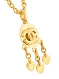 CC logo drop pendant necklace