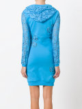lace panel hoodie dress