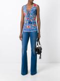 lace-up V-neck blouse