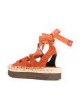 platform tied-up sandals