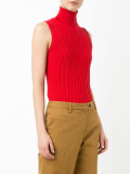 polo neck sleeveless sweater