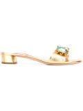 crystal embellished mules 