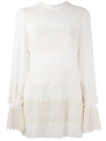 lace panel pleated blouse 
