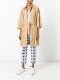 belted leather coat 