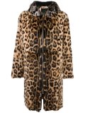 leopard print hooded coat