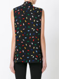 printed sleeveless blouse 