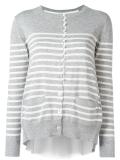cupro insert striped cardigan