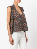 foliage print sleeveless top