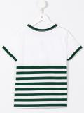 striped weather appliqué T-shirt