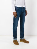 stonewashed slim-fit jeans