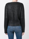 waxed effect woven jumper