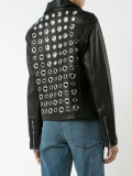 circular cut-out biker jacket