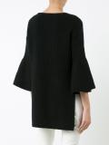 flared sleeves ribbed jumper