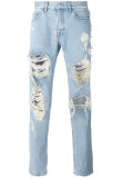Distressed loose-fit jeans