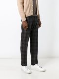 plaid straight trousers