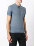 open cage knit polo shirt