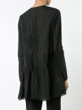 pleated trim striped shirt 