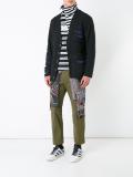 frayed textured knit cardigan