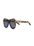 oversized tortoiseshell trim sunglasses 