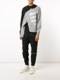logo print slit sweatshirt