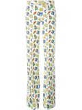travel print straight trousers