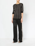 striped half sleeve top