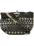 eyelet embellished cross body bag