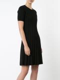 pleated striped dress